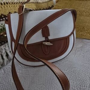 Vintage Dooney & Bourke two-tone crossbody leather bag